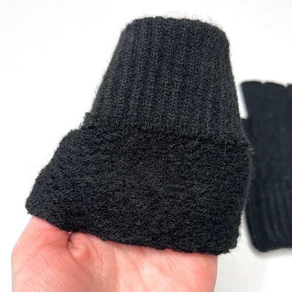Cable Knit Fingerless Gloves Black Texting Driving Warm Soft Winter Mens Womens - Picture 8 of 8